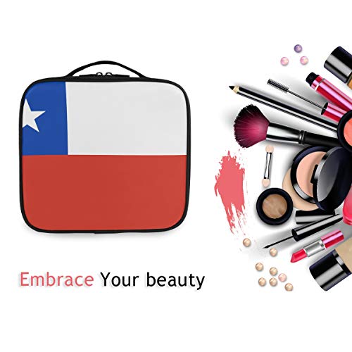 DEZIRO - Bolsa de almacenamiento para maquillaje, diseño de la bandera de Chile