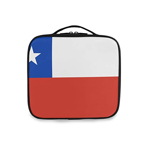 DEZIRO - Bolsa de almacenamiento para maquillaje, diseño de la bandera de Chile