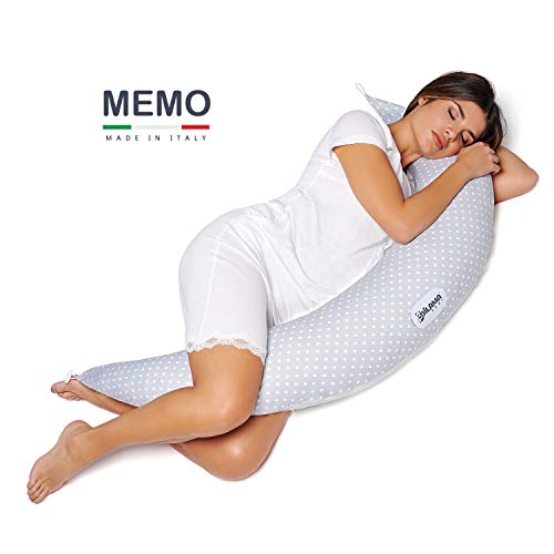 Dilamababy Almohada Embarazada para Dormir Cojin Lactancia en Copos de Memory y Waterfoam Almohada Embarazo Viscoelastica Multifuncional Ideal para Mama y Bebé Tela 100% Algodón Certificado Oeko-Tex