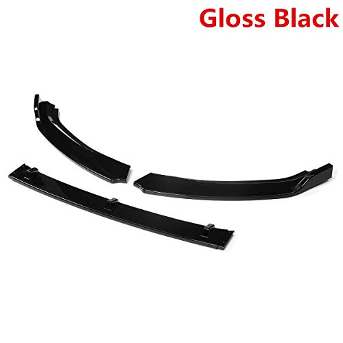 DINGZH-HANGZH 3pcs Coche Parachoques Delantero Divisor Labio Spoiler Difusor Protector Protector Cubierta Ajuste Compatible para VW/Golf MK7 MK7.5 2014-2017 Mejora la Apariencia (Color : Gloss Black)