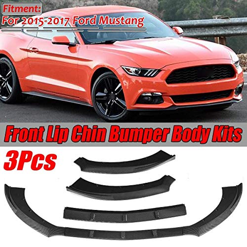 DINGZH-HANGZH Parachoques Delantero del Coche Splitter Lip Diffuser Body Kit Spoiler Compatible para Ford Compatible para Mustang 2015-2017 Mejora la Apariencia (Color : Gloss Black)