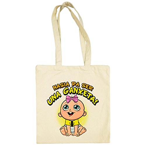 Diver Camisetas Bolsa de tela nacida para ser una Ganxeta Reus fútbol - Beige, 38 x 42 cm