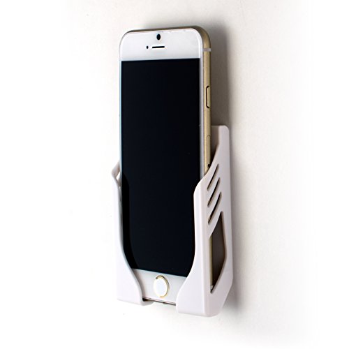 Dockem Koala Mount Soporte Móvil a Pared: Montura de Pared Sin-Daños con Tiras Adhesivas Command 3M: para iPhone 11, 11 Pro, 11 Pro MAX, SE 2, XS, XS MAX, XR, X, 8/7/6, 8 Plus, 7+/6+ [Blanco]