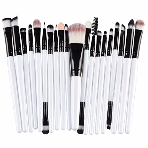 Dosige Pro Pinceles de Maquillaje 20 PCs/Sets Eye Shadow Base ceja Lip Brush Herramienta Pinceles de Maquillaje la fundación de los cosméticos Esencial(Rosa)