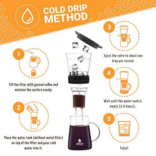 dripster² de 2 en 1 Cold Brew Dripper (4 tazas/600 ml), Cold Brew Maker para kaltgebrühten Café y té