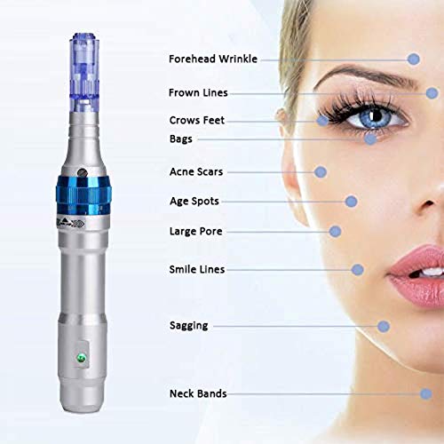 Dr.pen Ultima A6 Dermapen Microneedle eléctrico Auto Stamp Cartuchos Arrugas Estrías Cicatriz de acne Perdida de cabello Recargable Derma Pen 0.25-2.5mm para Facial y Cuerpo