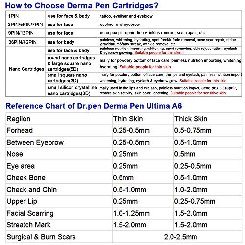 Dr.pen Ultima A6 Dermapen Microneedle eléctrico Auto Stamp Cartuchos Arrugas Estrías Cicatriz de acne Perdida de cabello Recargable Derma Pen 0.25-2.5mm para Facial y Cuerpo