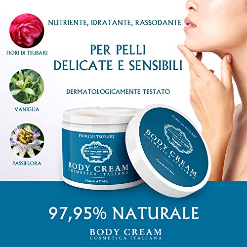 Dulàc - Body Cream Cosmetica Italiana - 500 ml - Crema Hidratante Corporal con Flores Tsubaki - piel suave, aterciopelada, reafirmada, hidratada - 97,95% natural - Apothecary 1982