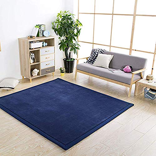 DULPLAY Espesar No-resbalón Coral Fleece Bebé Seguro Alfombras,Estera De Yoga Almohadillas De Ejercicio Alfombra De Gimnasio,niños Jugar Arrastrándose Estera Café 100x200cm(39x79inch)