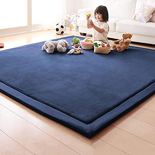 DULPLAY Espesar No-resbalón Coral Fleece Bebé Seguro Alfombras,Estera De Yoga Almohadillas De Ejercicio Alfombra De Gimnasio,niños Jugar Arrastrándose Estera Café 100x200cm(39x79inch)