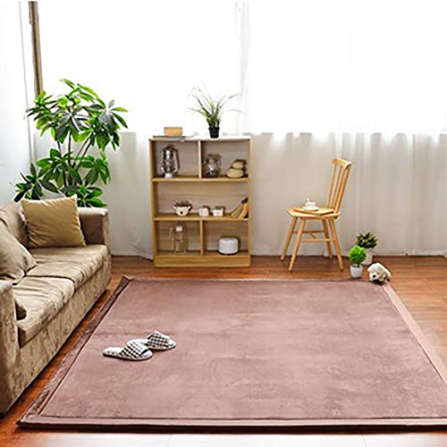 DULPLAY Espesar No-resbalón Coral Fleece Bebé Seguro Alfombras,Estera De Yoga Almohadillas De Ejercicio Alfombra De Gimnasio,niños Jugar Arrastrándose Estera Café 100x200cm(39x79inch)