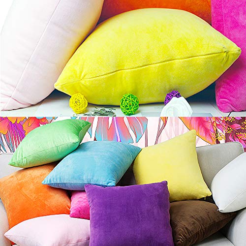 Easondea Fundas de Cojín de Color sólido Square Decorativos para Sofá Cama Coche Fundas Cojines Funda de Almohada Crema 70X70CM