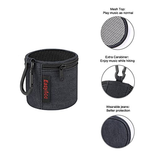 EasyAcc Bolsa Estuche per Anker Soundcore Mini/August MS425/ EasyAcc Altavoz Bluetooth Portátiles, Bolso de Viaje Premium, Funda Protectora con Mosquetón y Cremallera