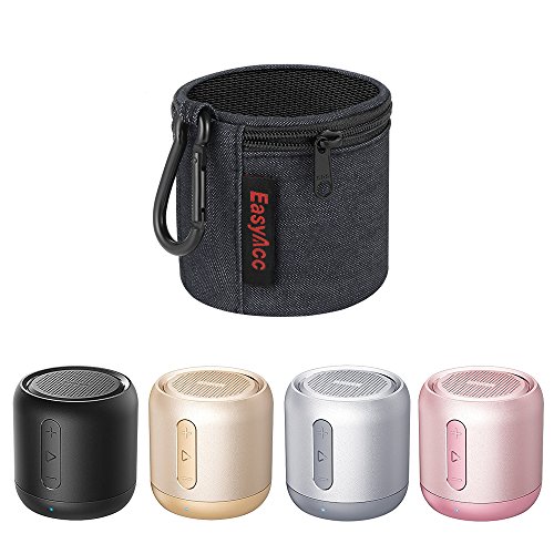 EasyAcc Bolsa Estuche per Anker Soundcore Mini/August MS425/ EasyAcc Altavoz Bluetooth Portátiles, Bolso de Viaje Premium, Funda Protectora con Mosquetón y Cremallera