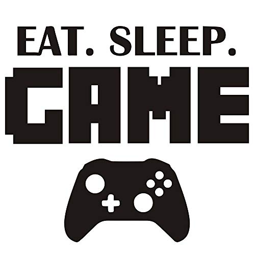 Eat Sleep Game Etiqueta De La Pared, Adhesivos de Pared de Videojuegos, Juegos Extraíble Pegatinas de Pared para Salas de Estar Dormitorio Sala de Juegos Paredes Decoración de Fondo