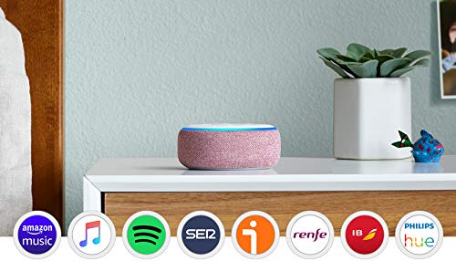 Echo Dot (3.ª generación) - Altavoz inteligente con Alexa, tela de color malva