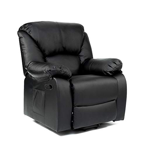 ECODE Sillón de Masaje Relax Monaco, 10 Vibromotores Ondulantes, Reclinación 160º, Función Calor, Programas Auto, Vibro Ondulación, A++, ECO-8590 (Negro)