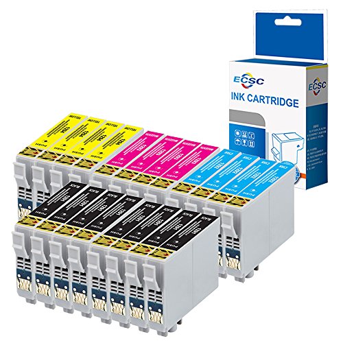 ECSC Compatible Tinta Cartucho Reemplazo por Epson Stylus SX230 SX235W SX420W SX425W SX435W SX440 SX445W SX525WD SX535WD SX620FW Stylus Office B42WD BX305F BX305FW T1295 (BK/C/M/Y, 20-Pack)