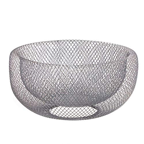 Eideo Home - Frutero de Metal (28 cm), Color Gris Plateado