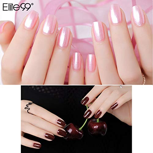 Elite99 Esmaltes Semipermanentes de Uñas en Gel UV LED, 10 Colores con Base y Top Coat Kit de Esmaltes de Uñas 002