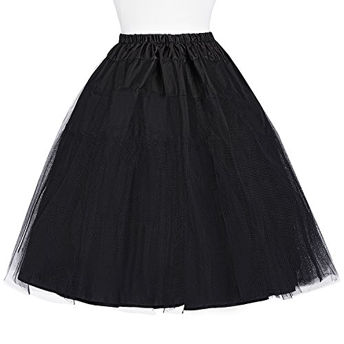 Enaguas Belle Poque®, estilo retro, vintage, para vestido Black(BP56-1) Small