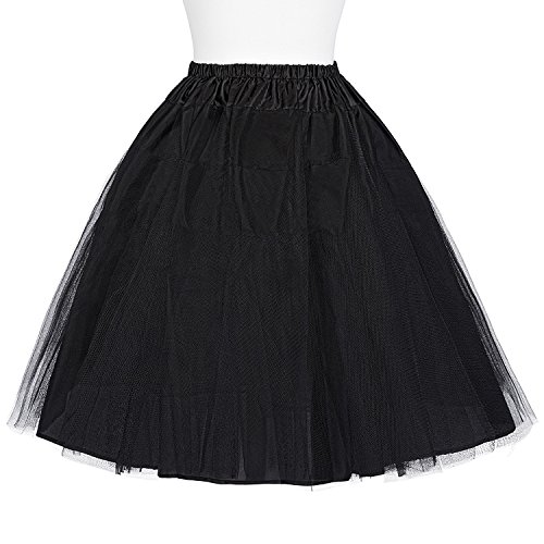 Enaguas Belle Poque®, estilo retro, vintage, para vestido Black(BP56-1) Small