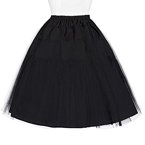 Enaguas Belle Poque®, estilo retro, vintage, para vestido Black(BP56-1) Small