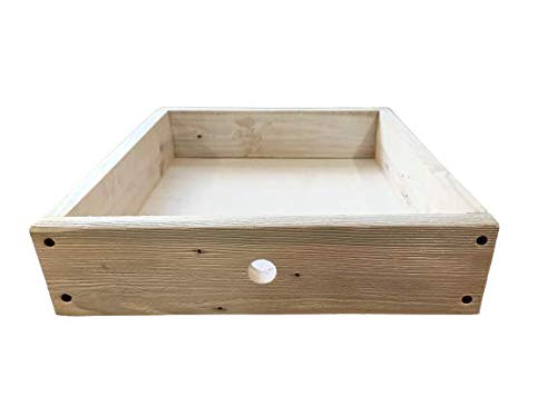 EPIEZA Cajón para Palet Color Blanco 37,5cm Frontal x 39,5cm de Fondo. Madera tratada para duración en Exteriores.Tamaño 2 cm de Grosor de la Madera, 9 cm de Alto de la Madera. Base de Pino de 5mm.