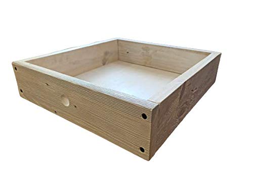 EPIEZA Cajón para Palet Color Blanco 37,5cm Frontal x 39,5cm de Fondo. Madera tratada para duración en Exteriores.Tamaño 2 cm de Grosor de la Madera, 9 cm de Alto de la Madera. Base de Pino de 5mm.