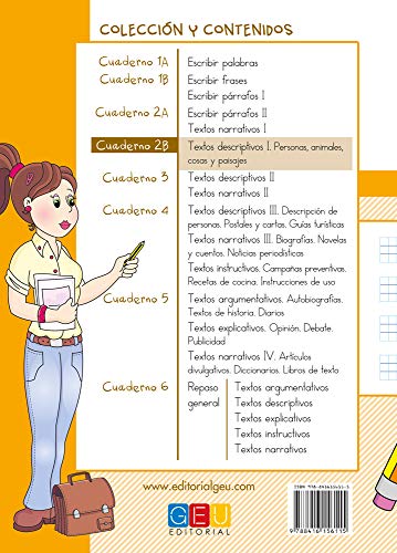 Escribir es divertido si sabes como. Cuaderno 2B / Editorial GEU / 2º Primaria / Mejora la composición escrita / Recomendado como repaso (Niños de 7 a 8 años)