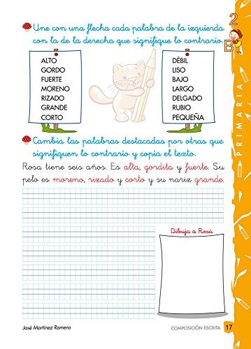 Escribir es divertido si sabes como. Cuaderno 2B / Editorial GEU / 2º Primaria / Mejora la composición escrita / Recomendado como repaso (Niños de 7 a 8 años)