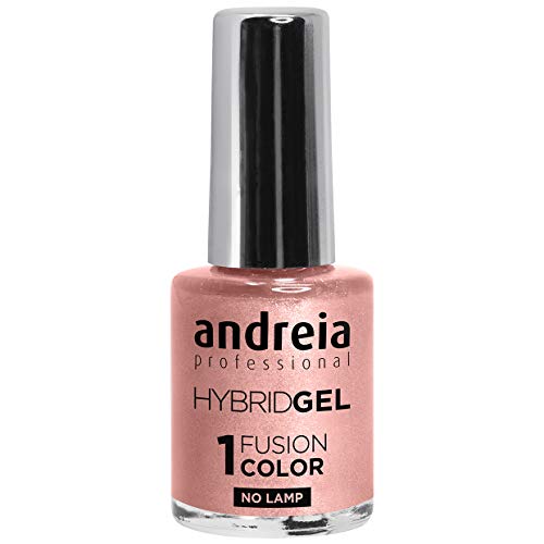 Esmalte de uñas de gel profesional de Andreia, 2 pasos y no requiere lámpara, larga duración y fácil de quitar, color de fusión H49 natural, tonos de nudos metálicos, tonos suaves rosa y rojo