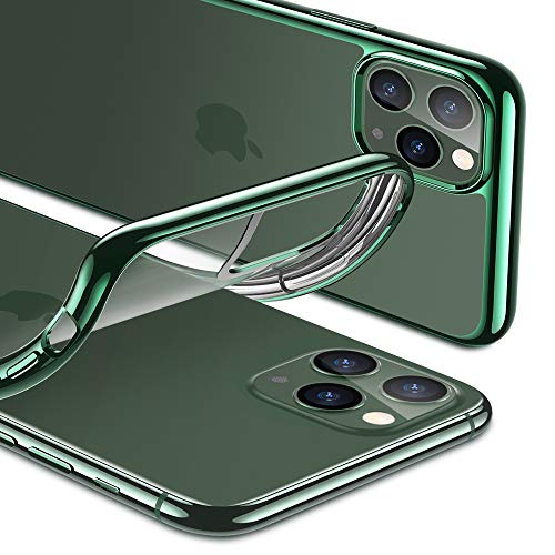 ESR Funda Transparente Serie Essential Zero para iPhone 11 Pro, Suave TPU Transparente, Funda Delgada de Suave Silicona para iPhone 11Pro 5,8” (2019). Marco Verde Oscuro.