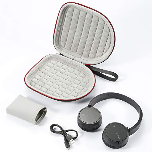 Estuche rígido para Sony Wh-CH510 / Sony WH-CH500, Sony MDR-ZX330BT Auriculares inalámbricos Bluetooth, Bolsa Protectora de Viaje para Transporte - Negro (Forro Gris)