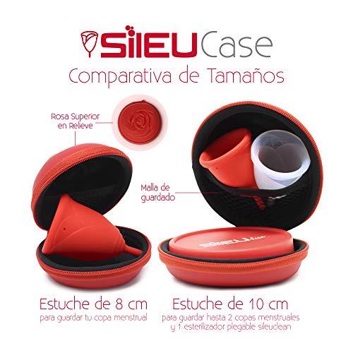 Estuche SileuCase para copas menstruales – Ideal para llevar tu tampón o copa menstrual de forma elegante y discreta en tu bolso o para viajes - Pequeño, 8 cm - Rosa