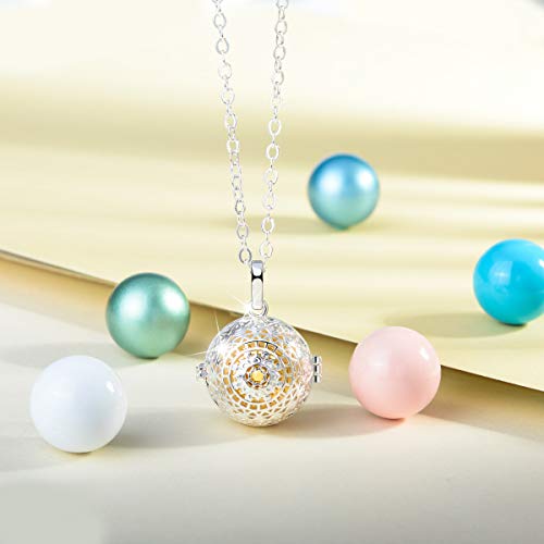 EUDORA Harmony Ball Collares de Mujer Llamador de Angeles Embarazada Collar de Copo de Nieve, Colgantes Mujer Bisutería Mujer Regalos Originales para Mujer Hermana Abuela