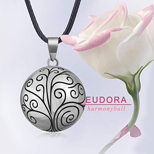 EUDORA Harmony Ball Vintage Bisuteria Collares de Mujer, Llamador de Angeles Embarazada, Colgantes de Mujer Primer Embarazo Mamá Regalos Originales para Mujer Hermana, 114,3cm