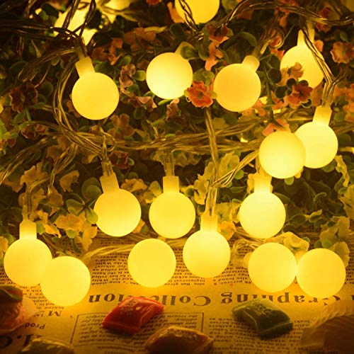 EUKO Guirnalda luces exterior 10 m 100 LEDs impermeable Cadena de luces 8 Modos con Control Remoto para Dormitorio,Jardines,Boda,Cumpleaños (blanco cálido)