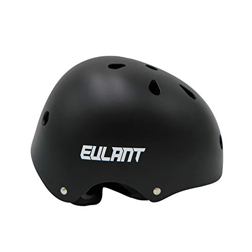 EULANT Casco Bici Niño, Casco Infantil para Monopatín Bicicleta Patinaje Scooter Esquiar, Tamaño de la Cabeza: 48-57cm, Luz Púrpura