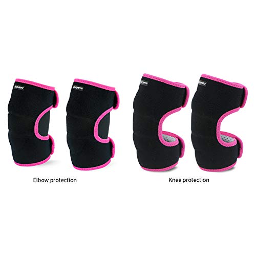 EULANT Set de Protección para Niños, Chicas Rodilleras & Muchachos Coderas, Suave Juego de Protecciones para Patines Esqui Patinaje en Línea Ciclismo Danza Scooter BMX, Rosa M Set