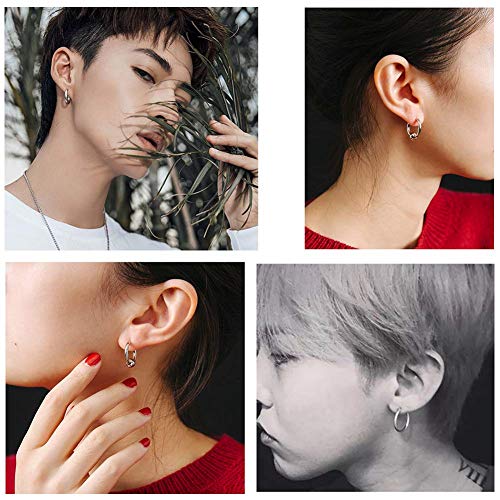 EVBEA 8 Piezas Pendientes Para Mujeres Hombres Adolescentes Kpop Colgante Aro Largo Cadena Cruz Pluma Perforado Stud Arete Ultima Novedad Elegante Regalo de Dia de San Valentin Joyería de Moda