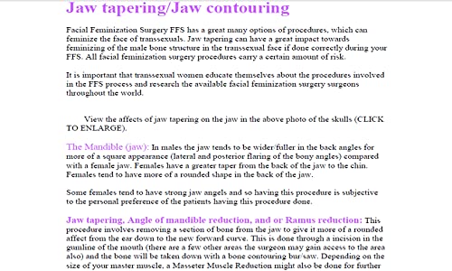 Facial Feminization Surgery FFS Procedures