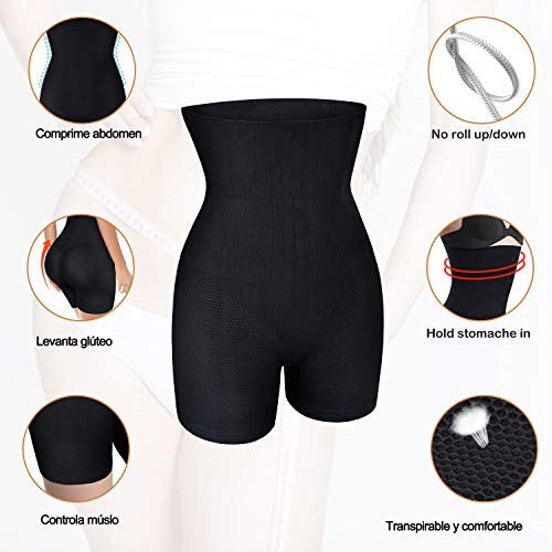 Faja Pantalón Shapewear Lenceria Braguita Moldeadora Mujer Faja Reductora Sin Costura Braga Body Shaper Cintura Moldeador Abdomen Ropa Moldeadora Mujer Fajas para Adelgazar (Negro, XL/2XL)