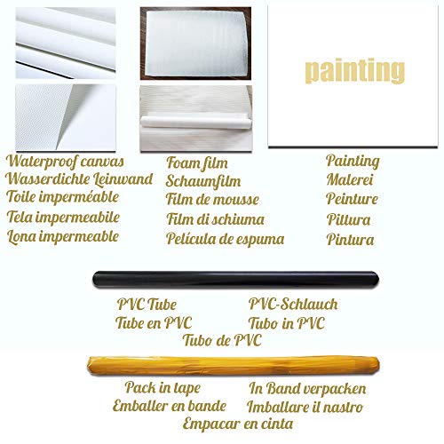 Fajerminart Cuadro En Lienzo - Impresiones De La Lona Arte De La Pared - Oro Arte Cuadro En Lienzo, Cuadros Dormitorios Modernos Sobre Lienzo Pintura De La Lona Grande Arte De La(Sin Marco)(50x150cm)