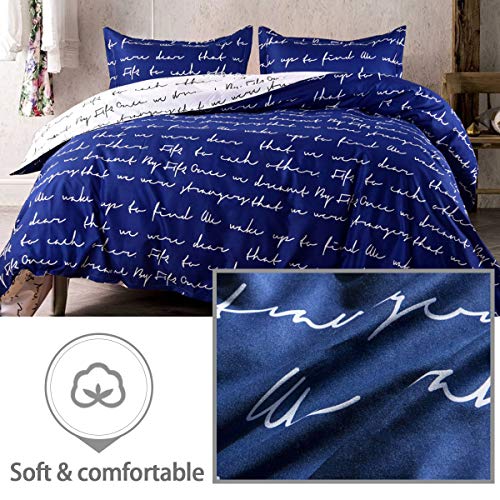 Fashion·LIFE Ropa de Cama Juego de edredón Funda Nórdica Antiarrugas(1*Funda nórdica +1*Fundas de Almohada)-SINGLE/173X218CM