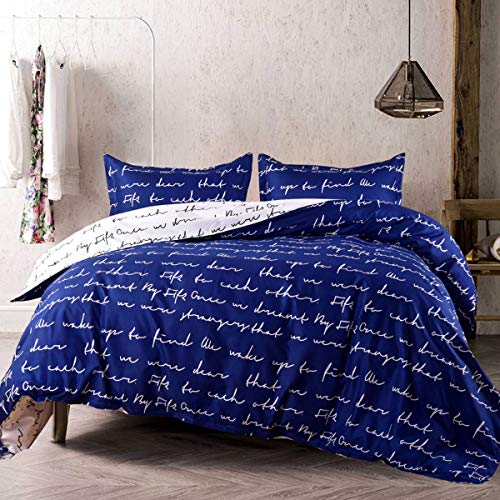 Fashion·LIFE Ropa de Cama Juego de edredón Funda Nórdica Antiarrugas(1*Funda nórdica +1*Fundas de Almohada)-SINGLE/173X218CM