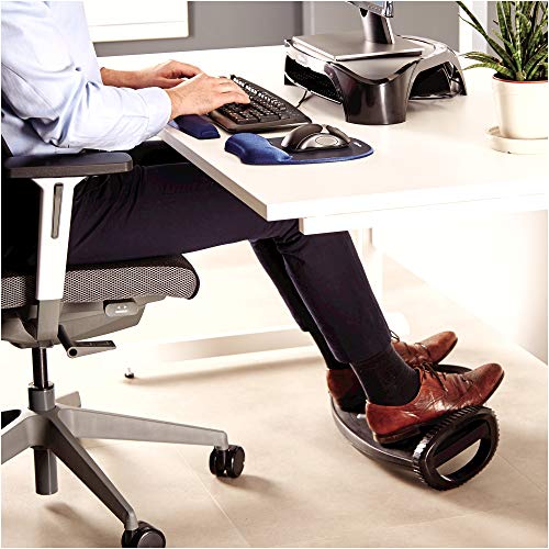 Fellowes - Smart Rocker - Reposapiés Ergonómico Ajustable en Altura - Soporte para Apoyo de Pies Inclinable para Oficina y Hogar - Certificación FIRA. Color Negro