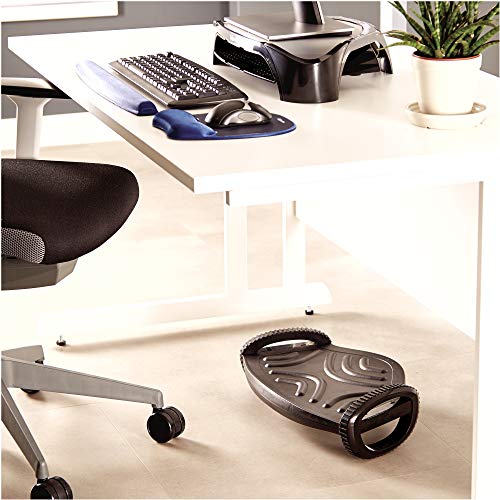 Fellowes - Smart Rocker - Reposapiés Ergonómico Ajustable en Altura - Soporte para Apoyo de Pies Inclinable para Oficina y Hogar - Certificación FIRA. Color Negro