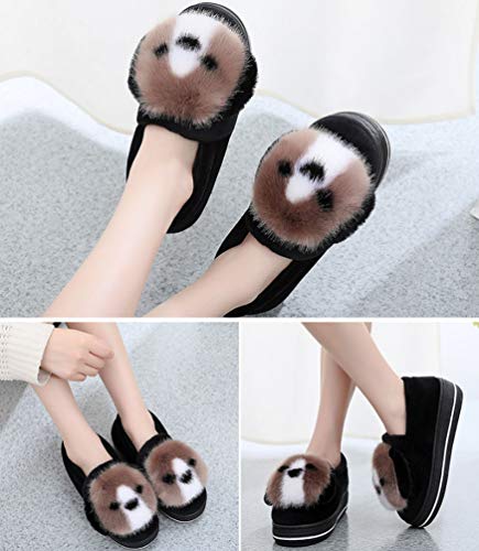 Felpa Zapatillas Peluche De Mujeres - Lindo Perrito Pantuflas - Regalo Zapatos por Casa - Adultos Y Niños Terciopelo, Gray, 38