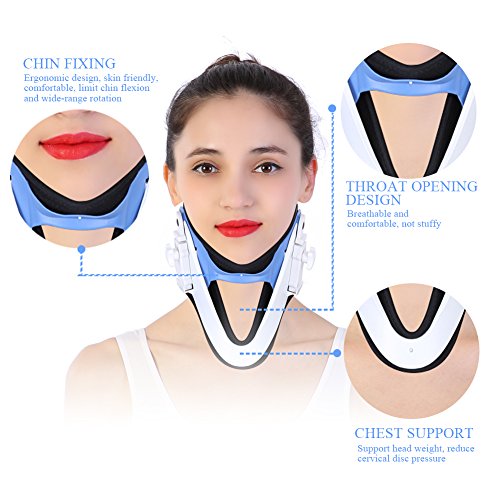 Filfeel Neck Brace Neck Support, Cuello Ajustable Brace Tracción Cervical Fijación de la tracción Cervical Cuidado de la Columna Protección correctiva Protección contra el Dolor